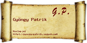 Gyöngy Patrik névjegykártya