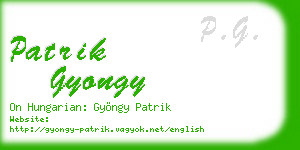 patrik gyongy business card