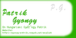 patrik gyongy business card